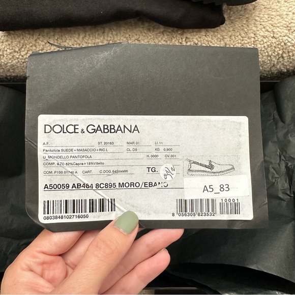 New with box Dolce Gabbana Mens Suede Slip-on Shoes Size US 9.5 EU 42 - Picture 8 of 8